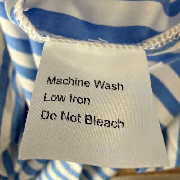 Lyla Grace Blue & White Stripe Tie Front French Girl Shirt NWT M - Picture 5 of 6